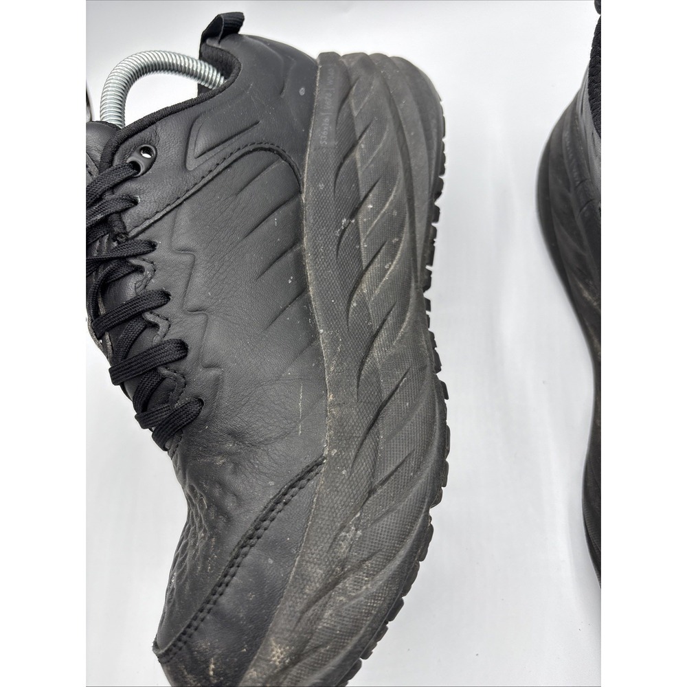Hoka One One Bondi SR Shoes Womens Size 10 Black Leather Workwear No Insoles - Picture 8 of 11